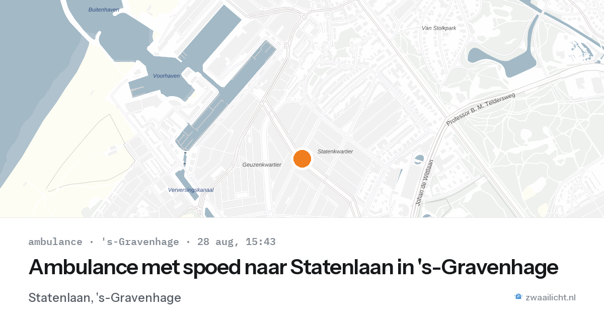 Ambulance met spoed naar Statenlaan in 's-Gravenhage — 28 aug 2026