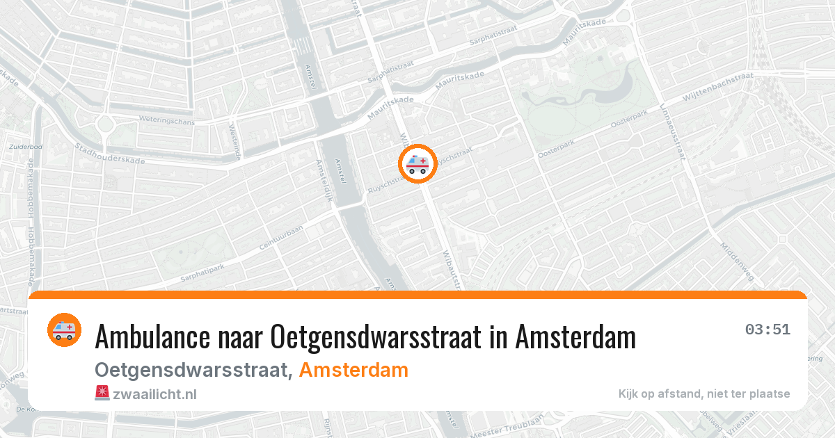 Ambulance naar Oetgensdwarsstraat in Amsterdam — 30 jul 2026