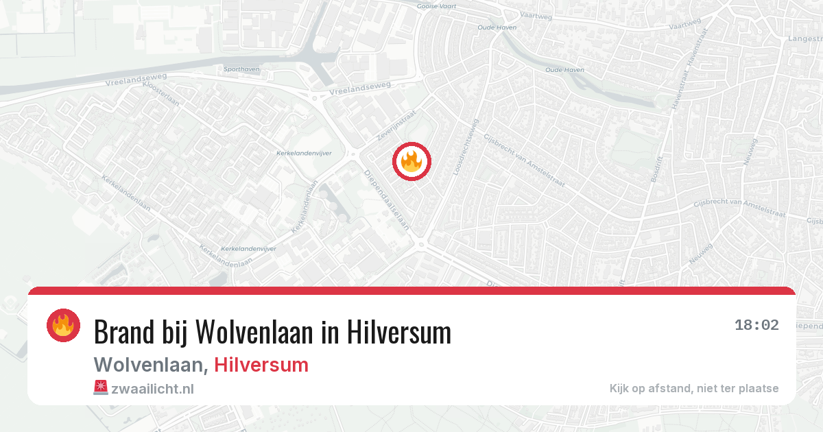 Brand bij Wolvenlaan in Hilversum — 20 jun 2026