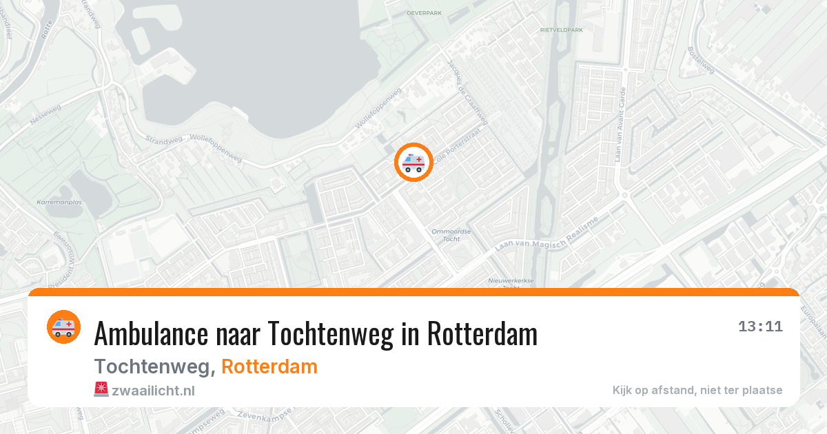 Ambulance naar Tochtenweg in Rotterdam — 14 aug 2026