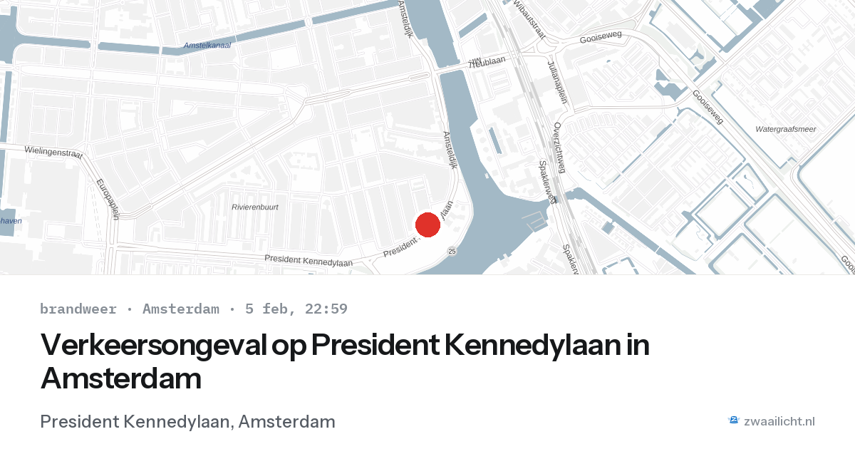 Verkeersongeval op President Kennedylaan in Amsterdam — 5 feb 2026