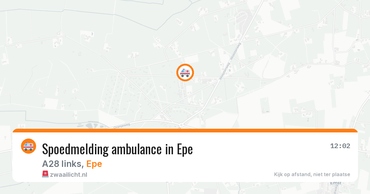 Spoedmelding ambulance in Epe — 12 aug 2026
