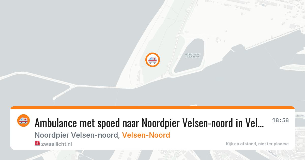 Ambulance met spoed naar Noordpier Velsen-noord in Velsen-Noord — 8 jul 2026