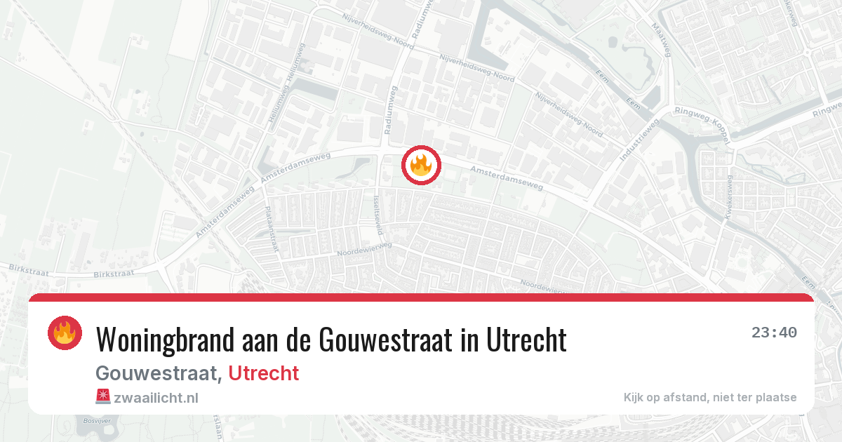 Woningbrand aan de Gouwestraat in Utrecht — 30 mrt 2026