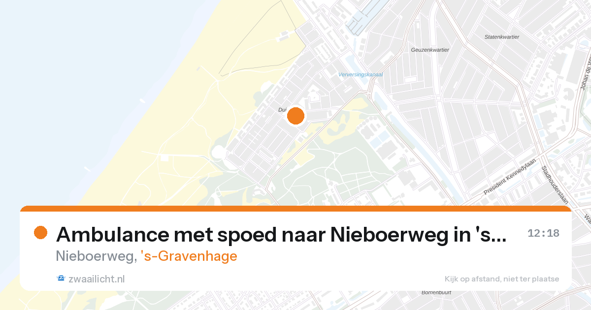 Ambulance met spoed naar Nieboerweg in 's-Gravenhage — 27 aug 2026