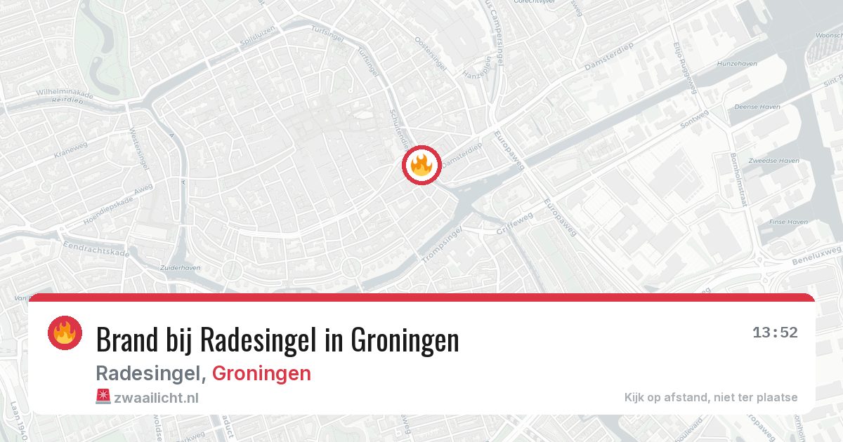 Brand bij Radesingel in Groningen — 1 apr 2026