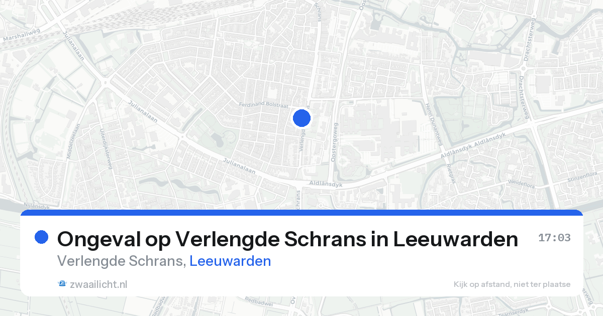 Ongeval op Verlengde Schrans in Leeuwarden — 17 aug 2026