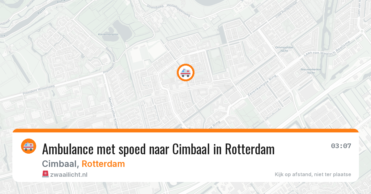 Ambulance met spoed naar Cimbaal in Rotterdam — 14 aug 2026