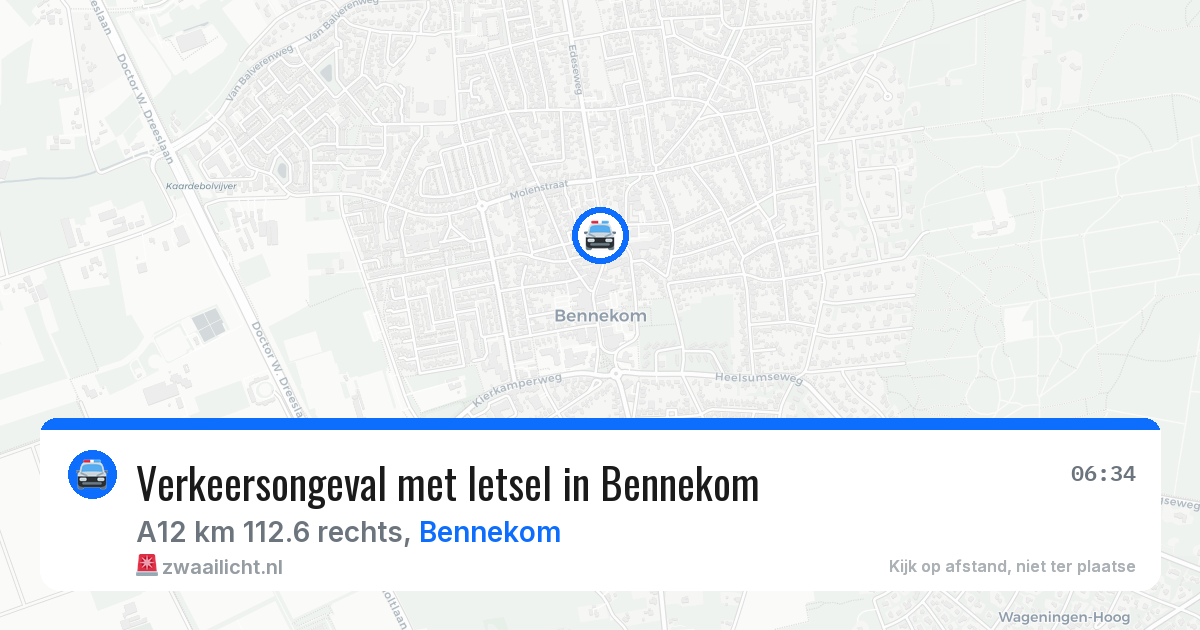 Verkeersongeval met letsel in Bennekom — 22 mrt 2026