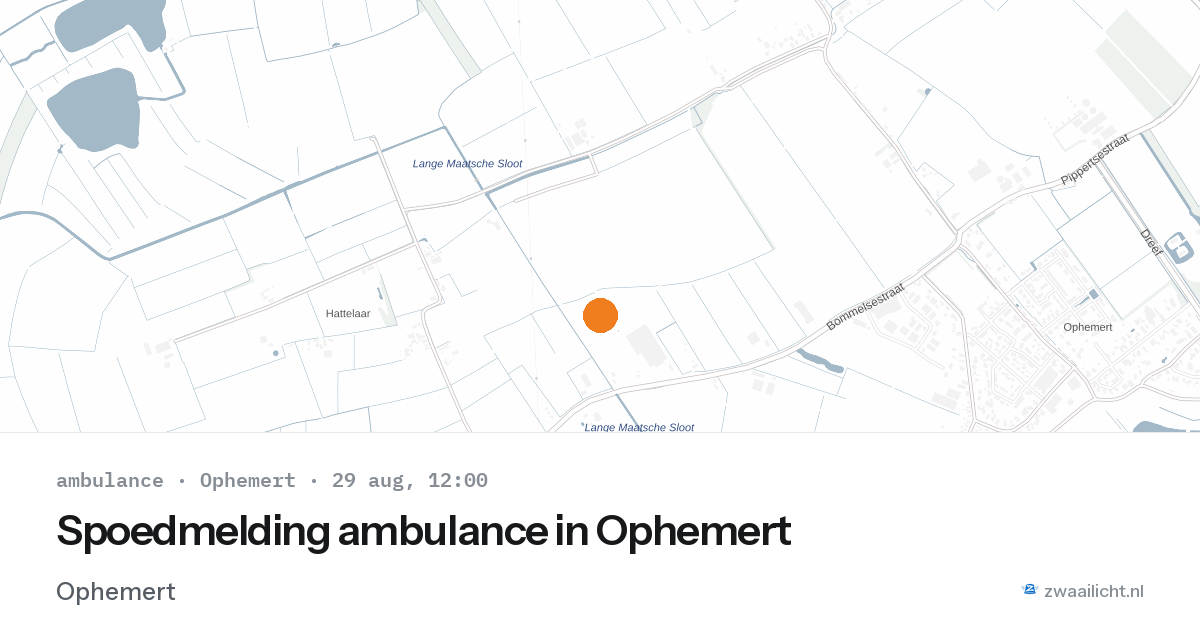 Spoedmelding ambulance in Ophemert — 29 aug 2026