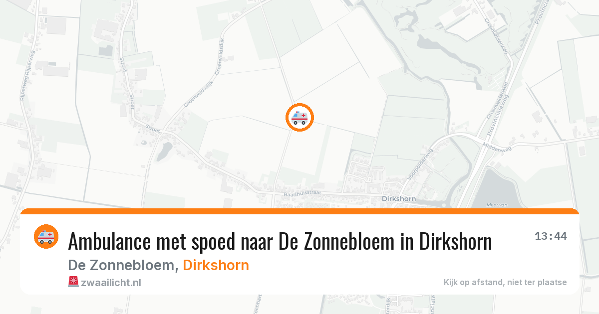 Ambulance met spoed naar De Zonnebloem in Dirkshorn — 12 jul 2026