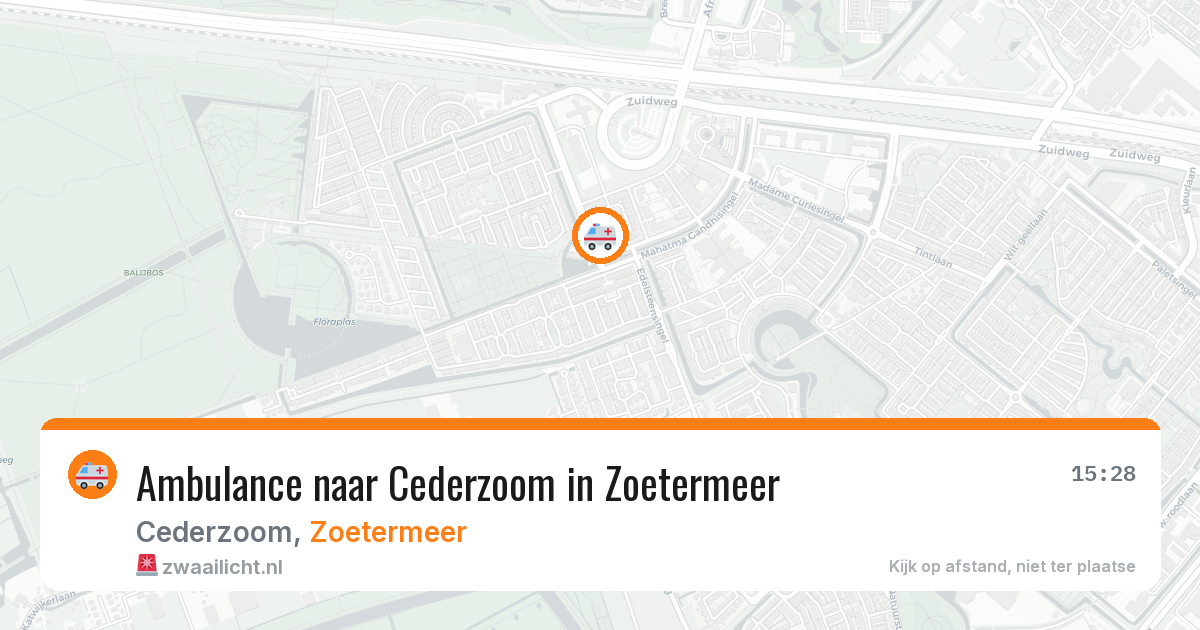 Ambulance naar Cederzoom in Zoetermeer — 8 apr 2026