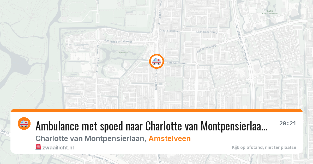 Ambulance met spoed naar Charlotte van Montpensierlaan in Amstelveen — 27 apr 2026