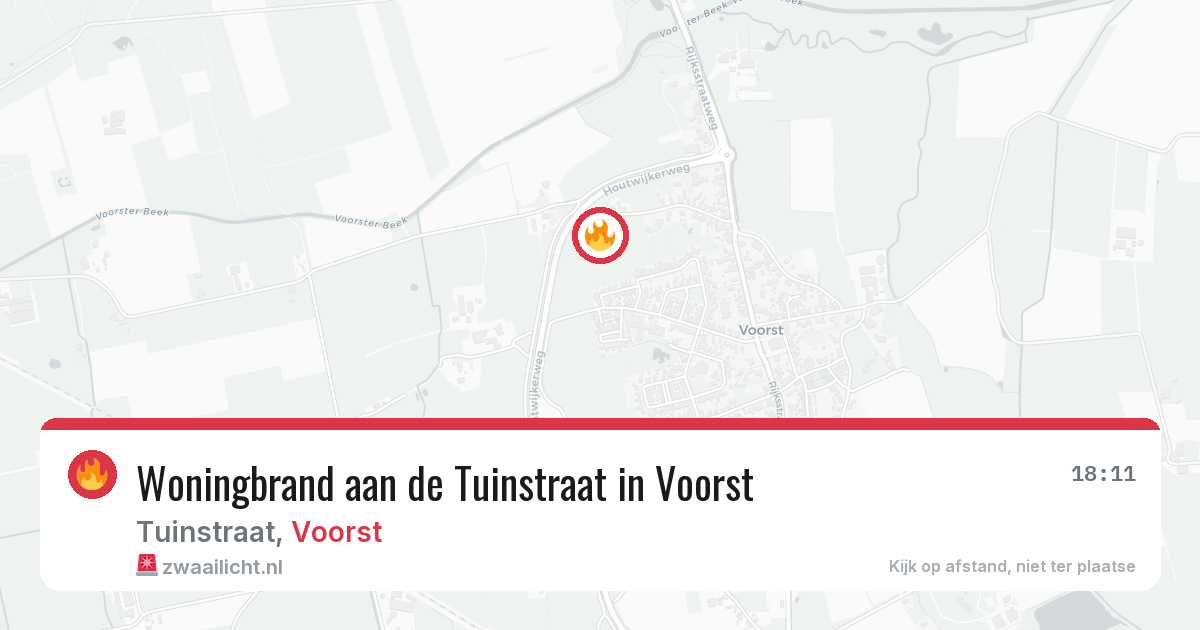 Woningbrand aan de Tuinstraat in Voorst — 31 mrt 2026