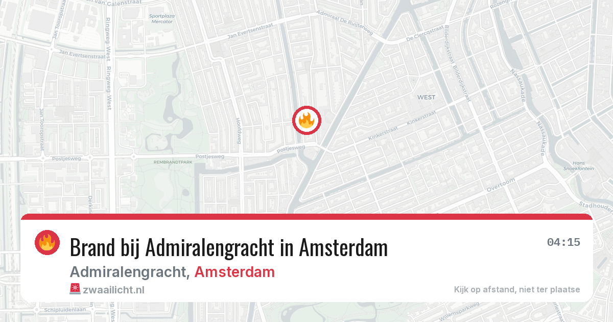 Brand bij Admiralengracht in Amsterdam — 28 jun 2026