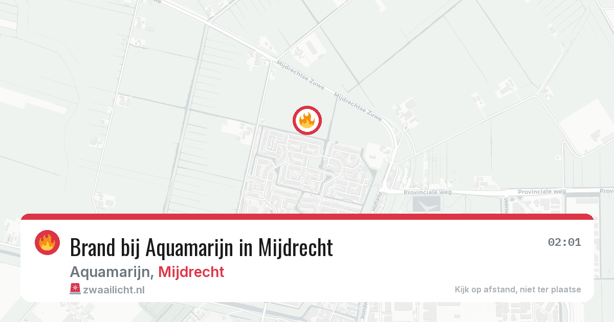Brand bij Aquamarijn in Mijdrecht — 11 jul 2026