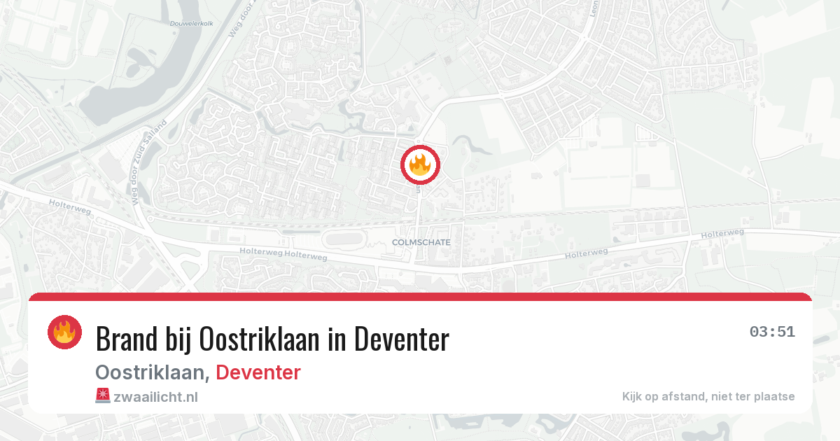 Brand bij Oostriklaan in Deventer — 28 jun 2026
