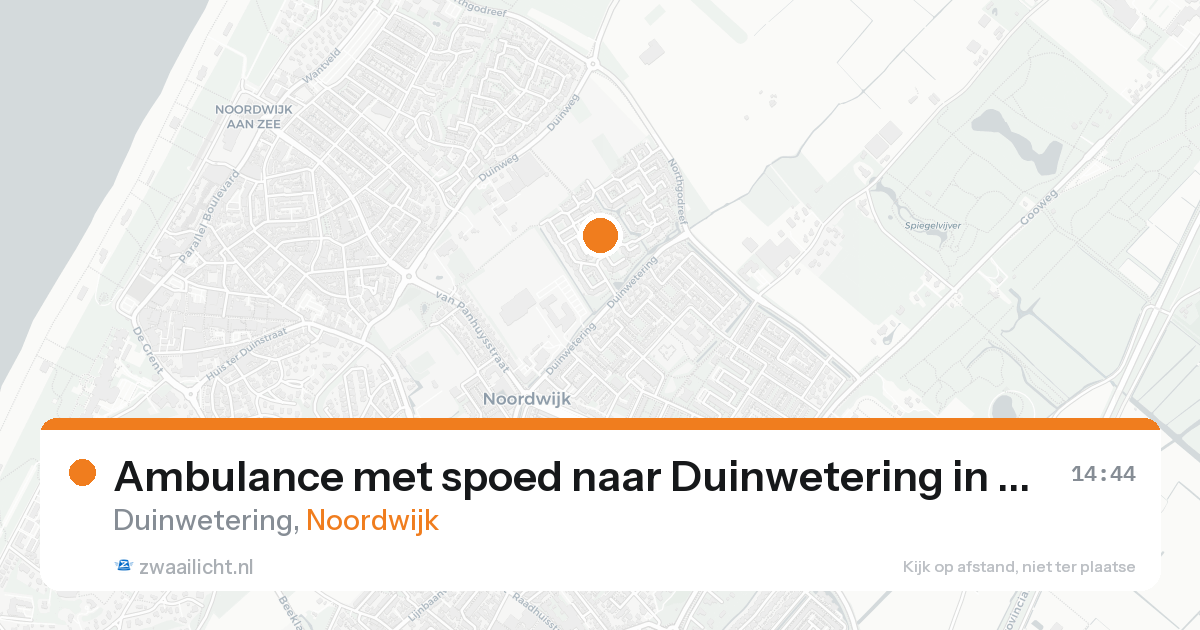 Ambulance met spoed naar Duinwetering in Noordwijk — 22 aug 2026