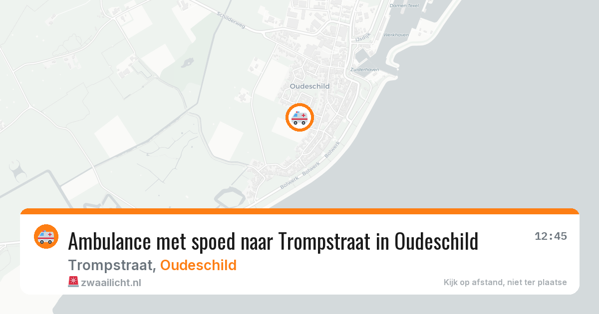 Ambulance met spoed naar Trompstraat in Oudeschild — 12 jul 2026