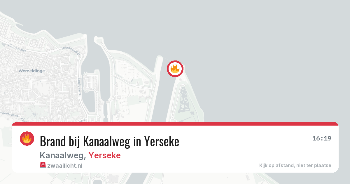 Brand bij Kanaalweg in Yerseke — 15 apr 2026