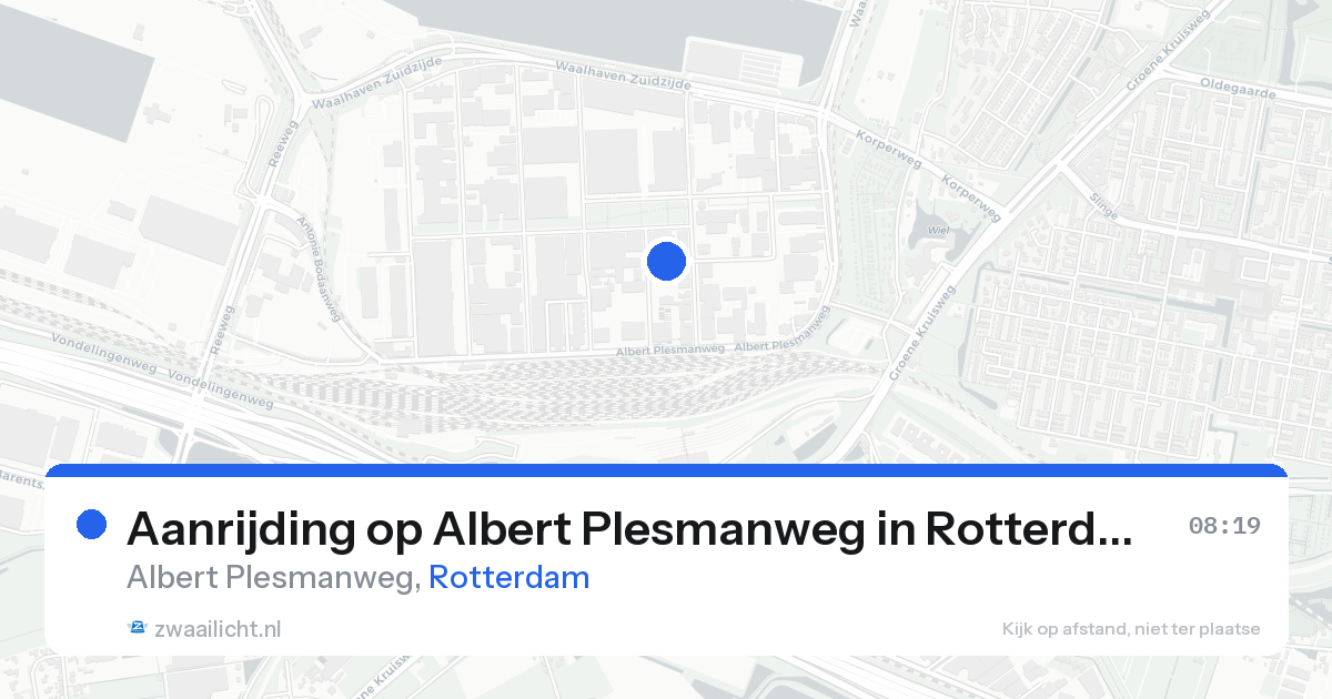 Aanrijding op Albert Plesmanweg in Rotterdam — 18 aug 2026