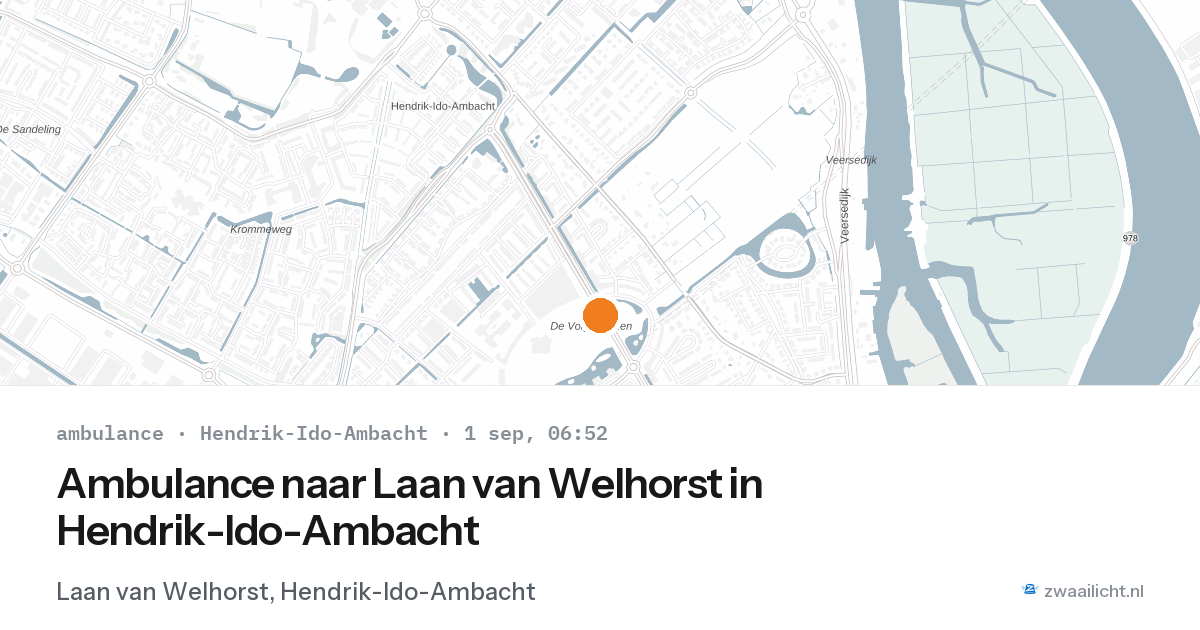 Ambulance naar Laan van Welhorst in Hendrik-Ido-Ambacht — 1 sep 2026