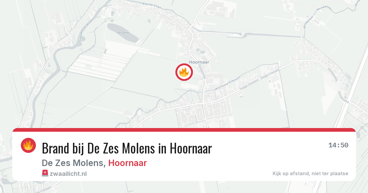 Brand bij De Zes Molens in Hoornaar — 30 mei 2026