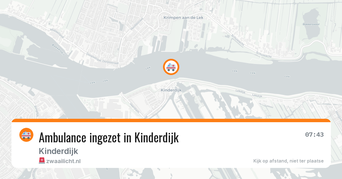 Ambulance ingezet in Kinderdijk — 27 mrt 2026