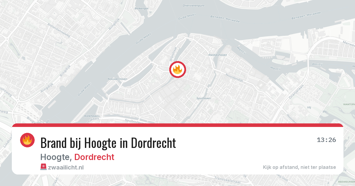 Brand bij Hoogte in Dordrecht — 6 jul 2026