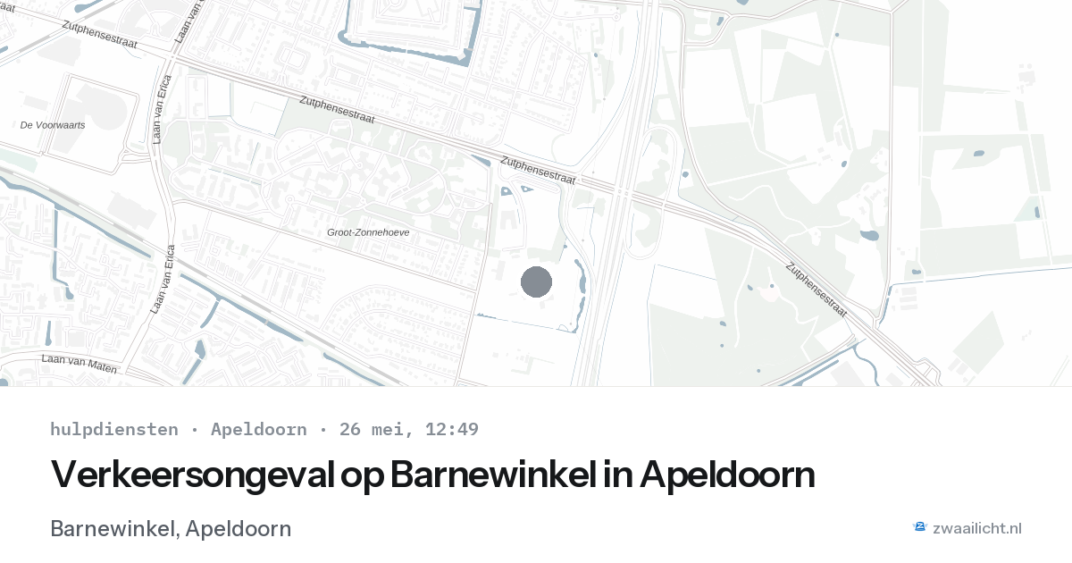 Verkeersongeval op Barnewinkel in Apeldoorn — 26 mei 2026