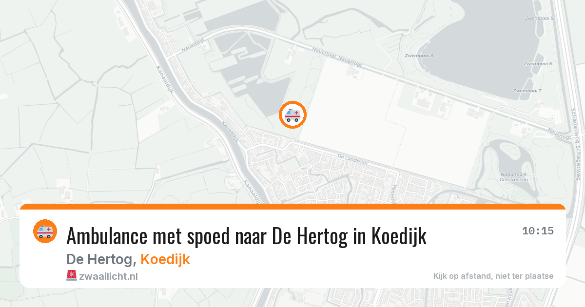 Ambulance met spoed naar De Hertog in Koedijk — 5 jun 2026