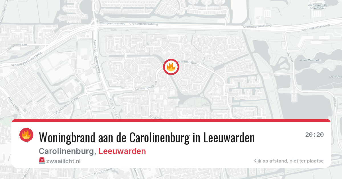 Woningbrand aan de Carolinenburg in Leeuwarden — 7 apr 2026