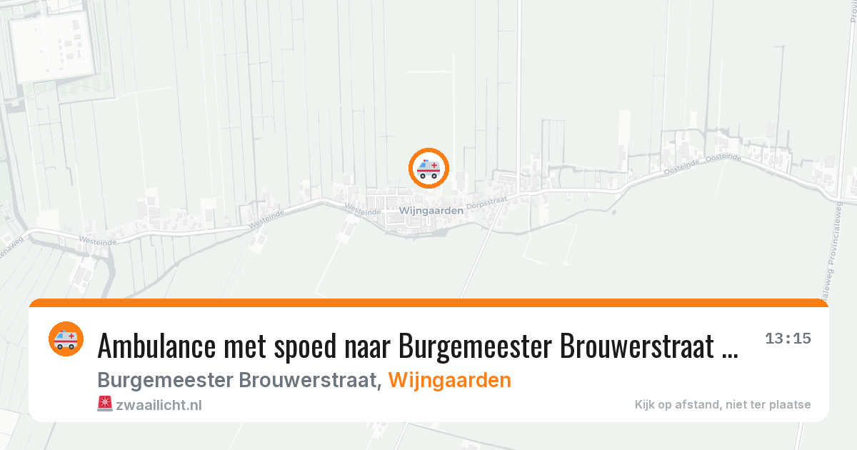 Ambulance met spoed naar Burgemeester Brouwerstraat in Wijngaarden — 9 feb 2026