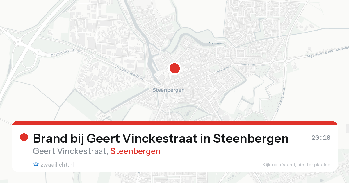 Brand bij Geert Vinckestraat in Steenbergen — 15 aug 2026