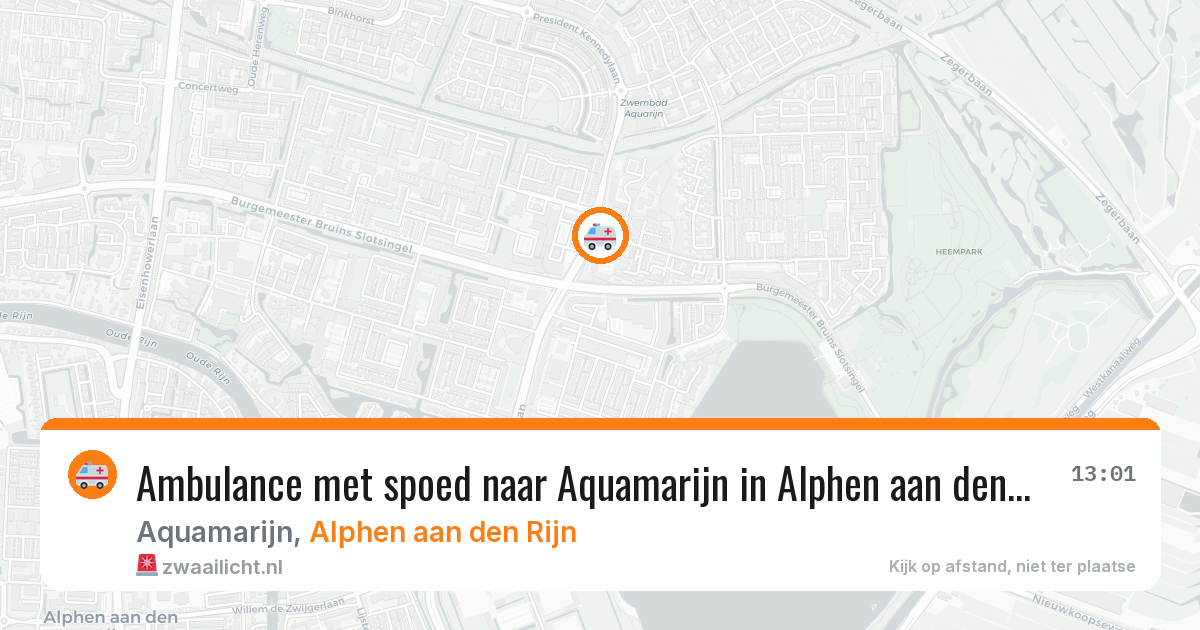 Ambulance met spoed naar Aquamarijn in Alphen aan den Rijn — 20 jul 2026