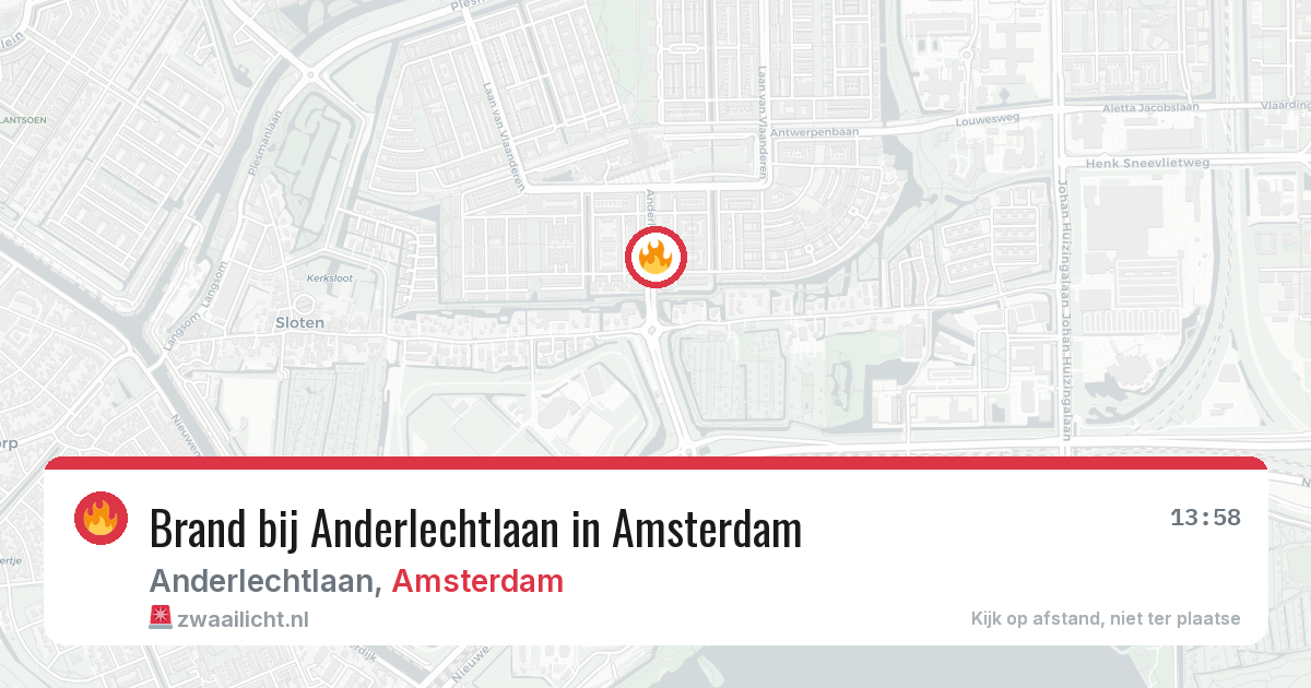 Brand bij Anderlechtlaan in Amsterdam — 25 mrt 2026