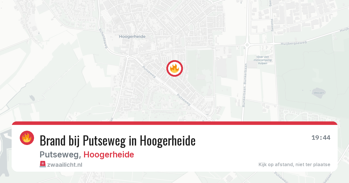 Brand bij Putseweg in Hoogerheide — 14 aug 2026