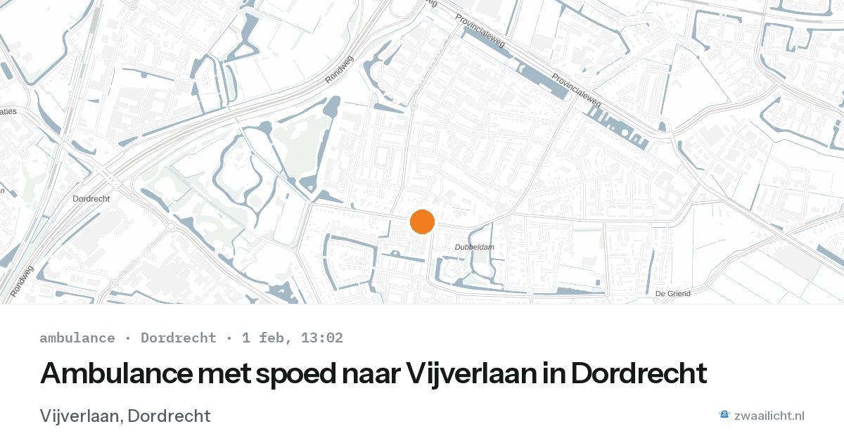 Ambulance met spoed naar Vijverlaan in Dordrecht — 1 feb 2026