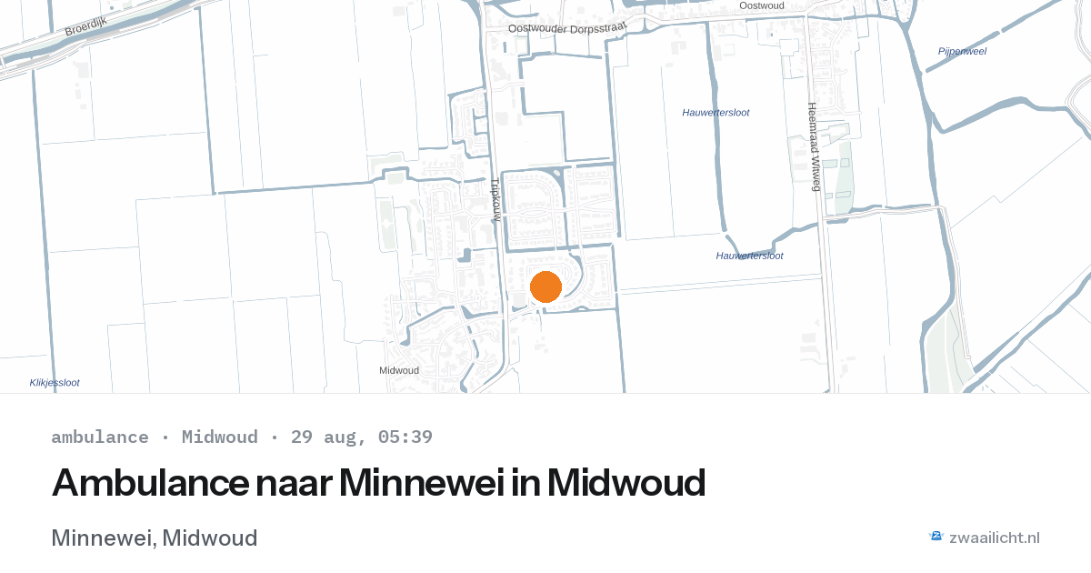 Ambulance naar Minnewei in Midwoud — 29 aug 2026