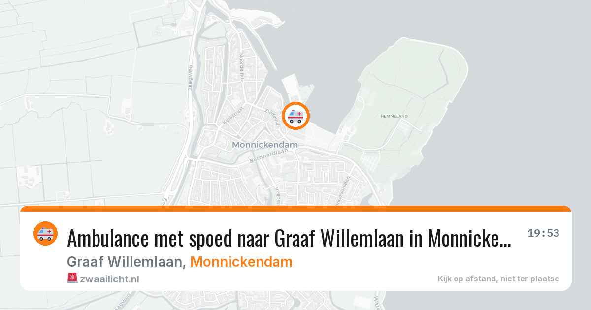 Ambulance met spoed naar Graaf Willemlaan in Monnickendam — 28 mei 2026