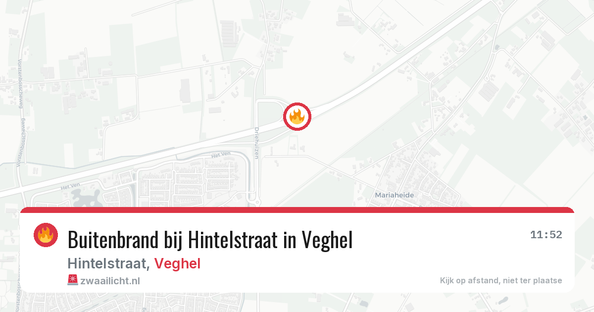 Buitenbrand bij Hintelstraat in Veghel — 10 aug 2026
