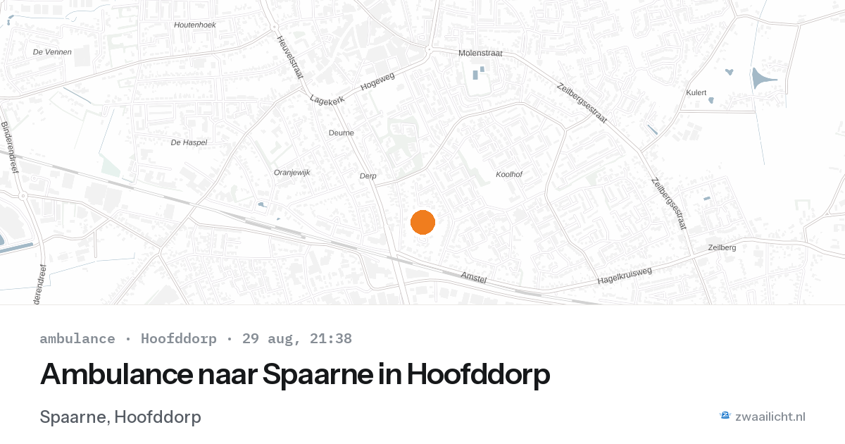 Ambulance naar Spaarne in Hoofddorp — 29 aug 2026