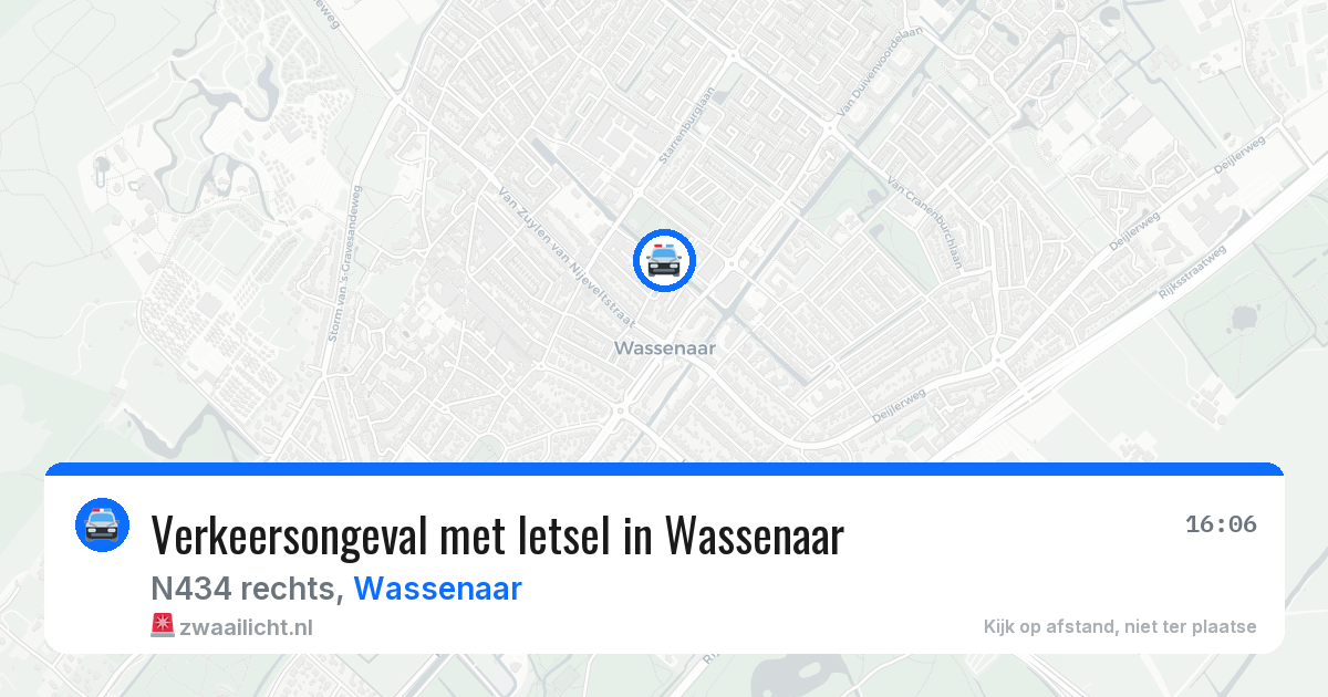 Verkeersongeval met letsel in Wassenaar — 17 mei 2026