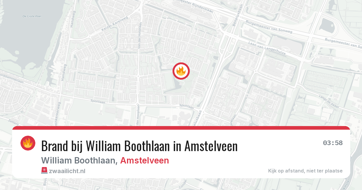 Brand bij William Boothlaan in Amstelveen — 13 jun 2026