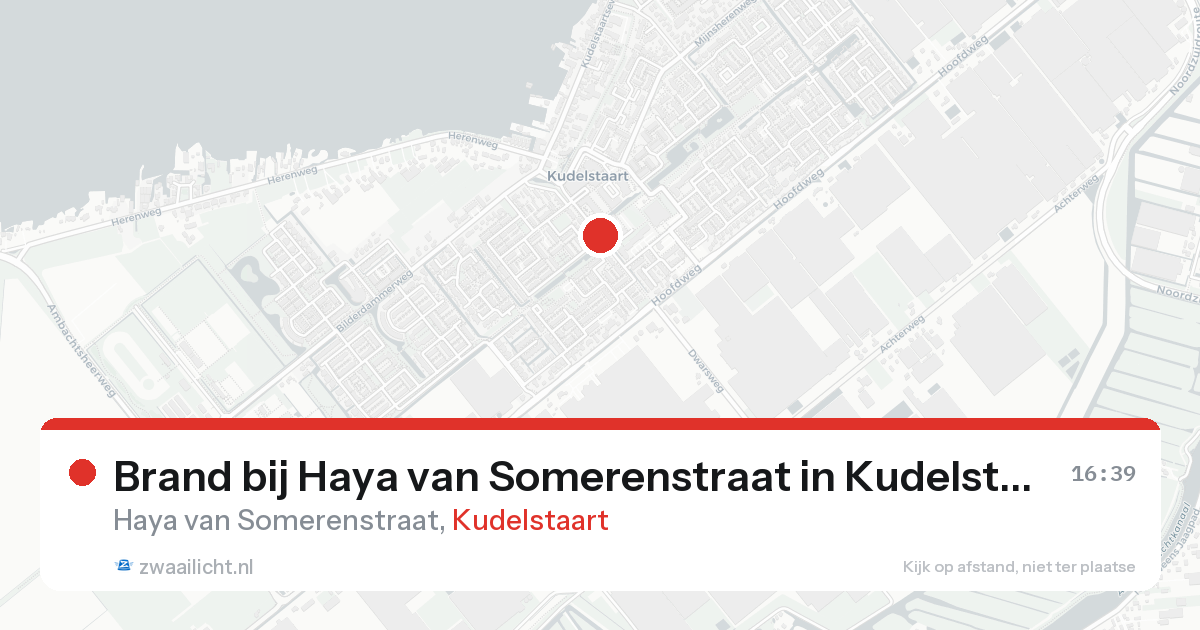 Brand bij Haya van Somerenstraat in Kudelstaart — 18 aug 2026