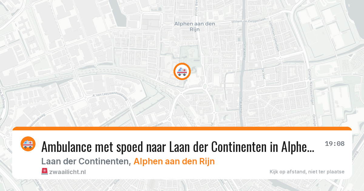 Ambulance met spoed naar Laan der Continenten in Alphen aan den Rijn — 14 aug 2026
