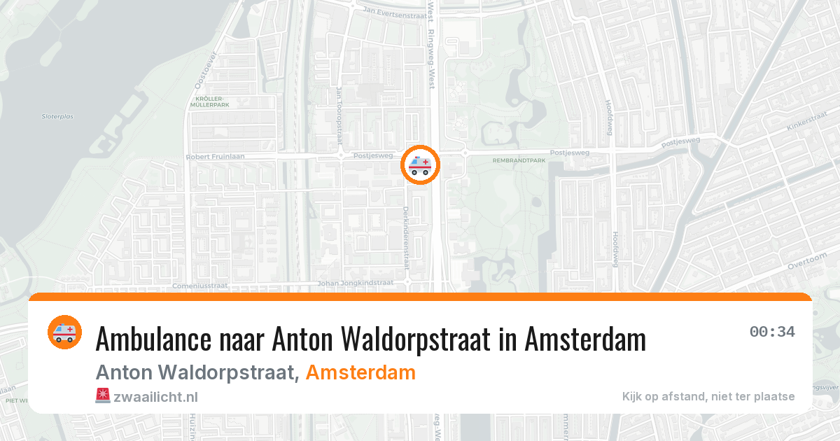 Ambulance naar Anton Waldorpstraat in Amsterdam — 14 jul 2026
