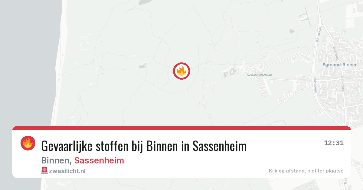 Gevaarlijke stoffen bij Binnen in Sassenheim — 12 aug 2026