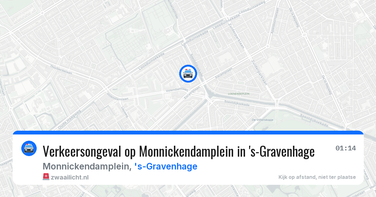 Verkeersongeval op Monnickendamplein in 's-Gravenhage — 25 mrt 2026