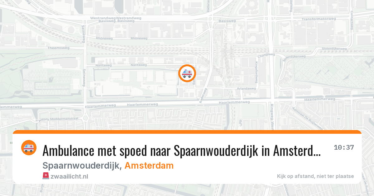 Ambulance met spoed naar Spaarnwouderdijk in Amsterdam — 19 jun 2026